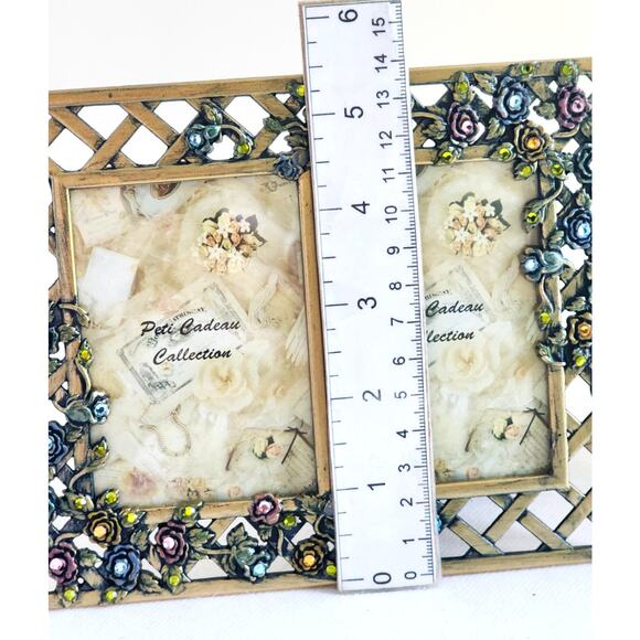 PICTURE FRAME-Vintage Matson Peti Cadeau Collection-Metal-Double (unmarked) - Picture 13 of 15